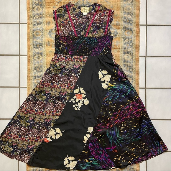 Vintage California On The Rocks Floral Midi Dress 7 Medium - Picture 7 of 10